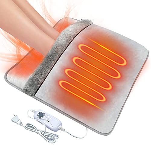 Elektrofüße Heizkissen, Doppelseitiger Fußwärmer Für Frauen Und Mann, Fußwärmer Unter Dem Schreibtisch, Elektrische Beheizte Fußwärmer Mit 8 Stunden Timer Für Bett, Büro, Zuhause Cover