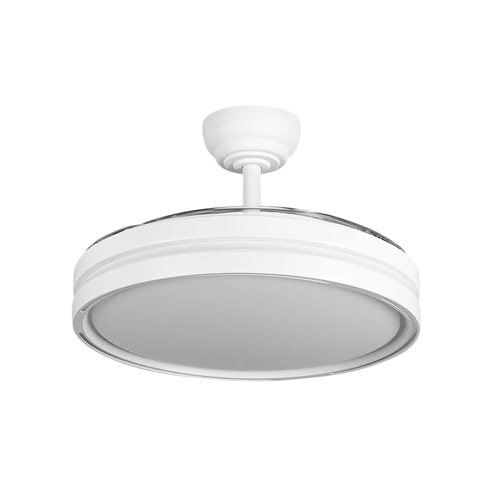 ABRILA - Ventilador DC Capitán 60W | 3 Aspas Desplegables | LED Integrado | Control Remoto | Regulable en Intensidad | Temporizador | 36x48/107 cm