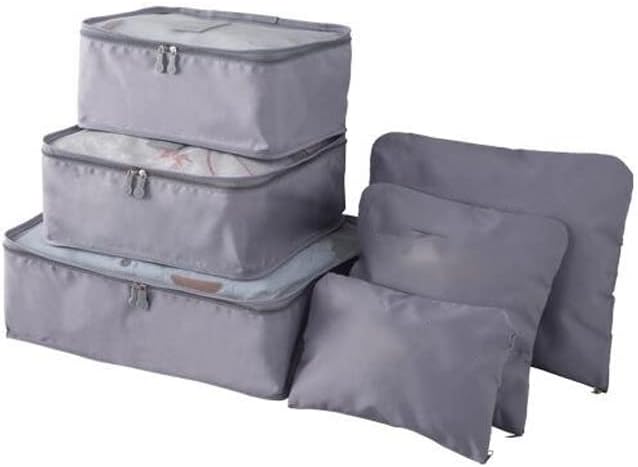 JSEIAJB 6PCs/Set Travel Bag Clothing Organizer Multifunctional Storage Bag High Capacity Mesh Packing Cubes Unisex Luggage Organizer Bag(D)