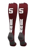 Player Id Number Socks Over the Calf Maroon White (#55, Small)