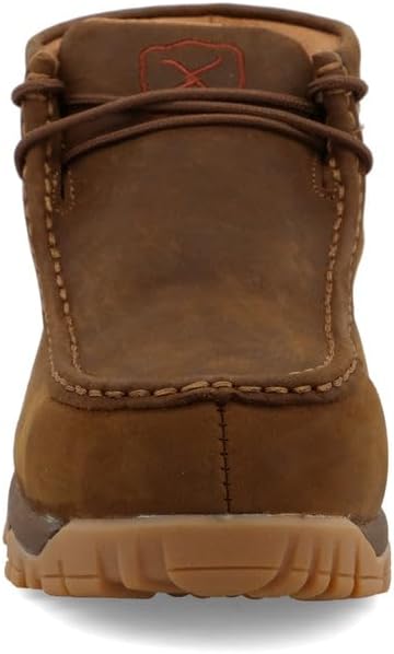 Twisted X Women's Work Chukka Driving Moc Steel Toe, Distressed Saddle & Tan, 6 W - Image 4