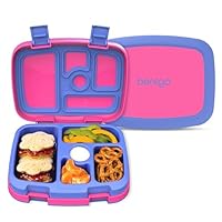 Bentgo Kids Bento-Style 5-Compartment Leak-Proof Lunch Box - Ideal Portion Sizes for Ages 3 to 7 - Durable, Drop-Proof, Dishwasher Safe, PFAS & BPA-Free & Made with Food-Safe Materials (Fuchsia)