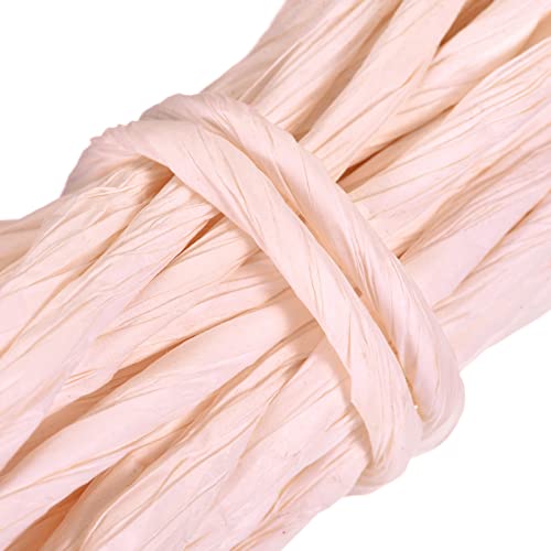 Meccanixity Raffia Paper Craft Rope Packing Rope 8.7 Yards Handmade Twisted Paper Craft String/Cord/Rope For Diy Decoration Gift Packaging Light Pink #TOP2