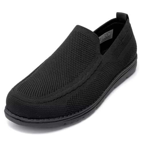 1TAZERO Men Wide Width Slip On Shoes Loafer with Arch Support Insoles Men Casual Shoes for Plantar Fasciiti with Arch Support