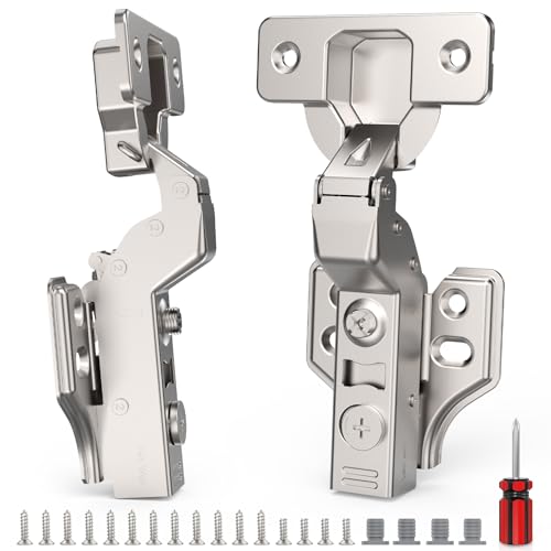 Cosycove 4 Pack Frameless Inset Soft Close Cabinet Hinges Clip on 3D Adjustable European Cabinet Door Hinge Self Close Hinge for Kitchen Cabinets 45~110 Open Angle