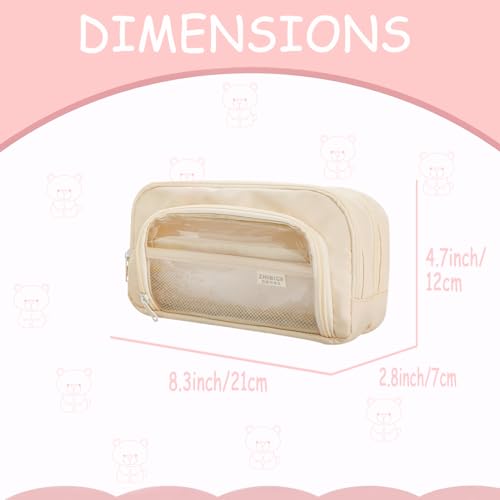 Image of Pencil Case Large Capacity Pencil Pouch, Aesthetic Pencil Case Pouch, Cute Pencil Case for Kids Students, Kawaii Pencil Bag, Preppy Pencil Case for School, Stationery Storage Bag