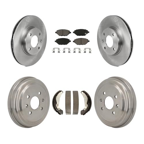 CMX Front Rear Disc Brake Rotors Ceramic Pads And Drum Kit Replacement For 2016-2022 Chevrolet Spark K8C-103764 by CMX - Used condition - CA$176.71