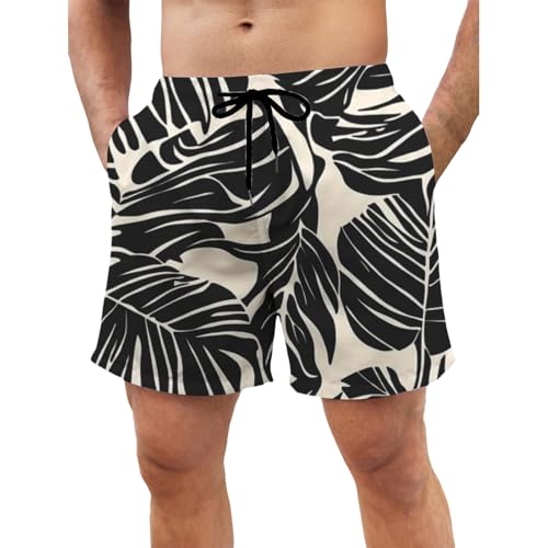 Mens Hawaiian Beach Shorts Drawstring Elastic Waist Summer Swim Trunks Fashion Lightweight Tropical Vacation Shorts
