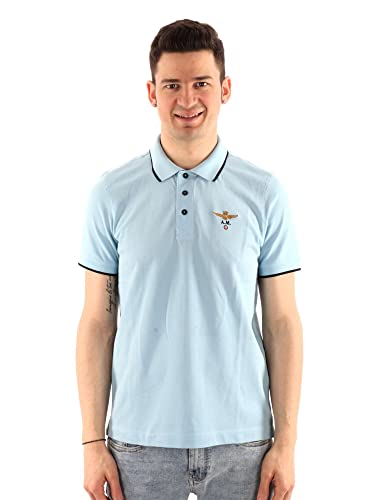Polo Aeronautica Militare PO1308 en coton premium bleu clair