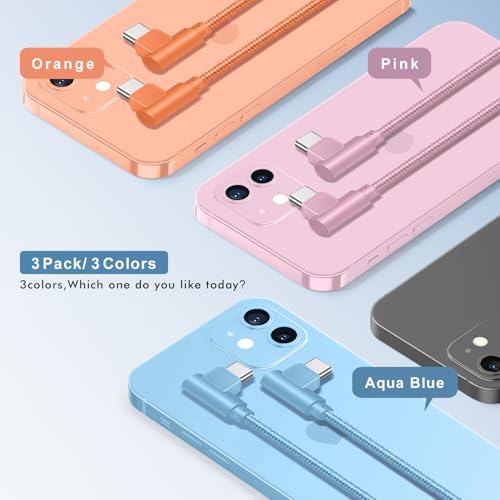 60% Off APFEN USB C Cable 10FT 3-Pack 60W Fast Charging