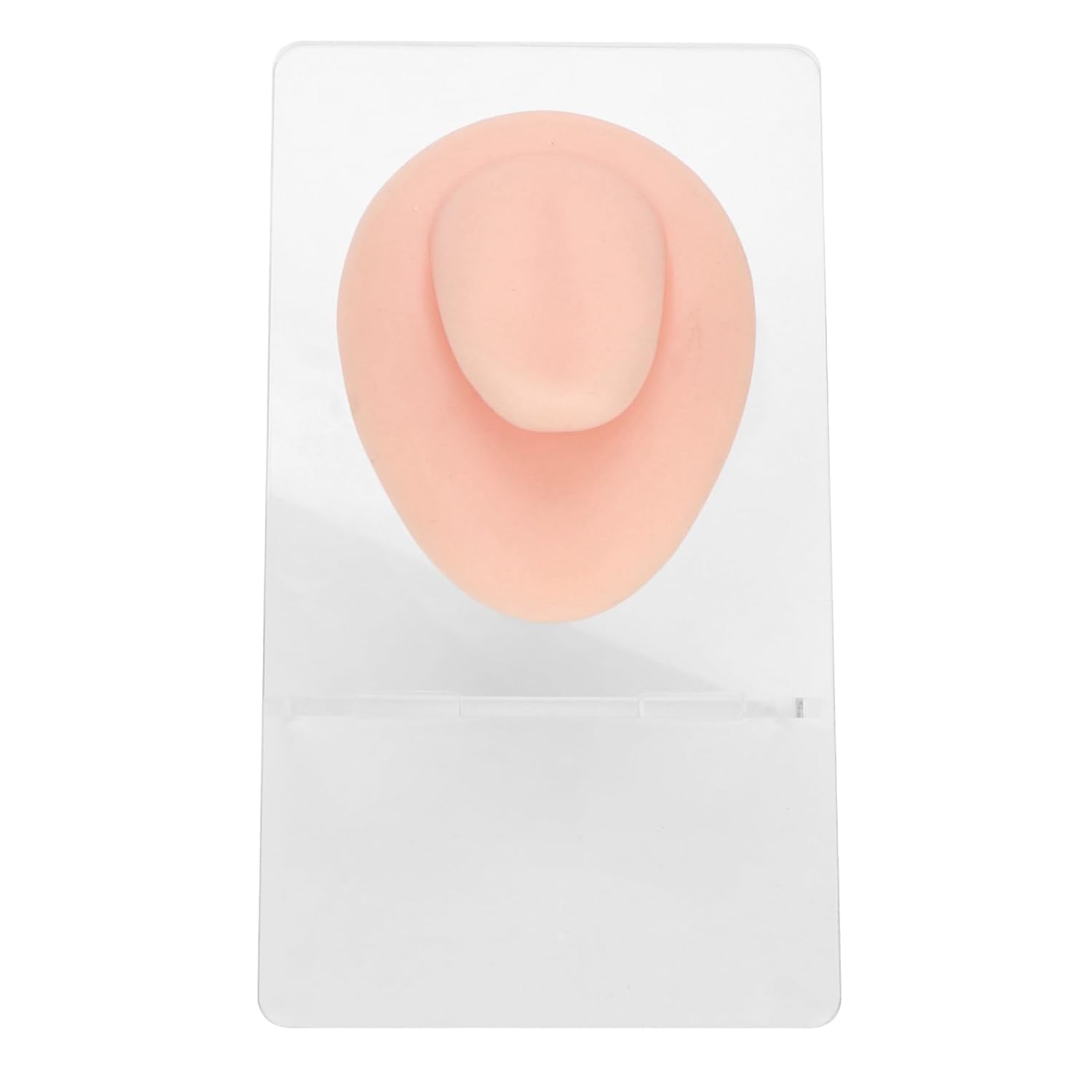 Silicone Piercing Body Model, Simulation 3d Silicone Eyes Ears Nose Mouth Tongue Navel Model 2 Sets of Display Stand Set, Body Piercing Practice Model(Light Skin Color)