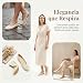 Imagen de GLAMORA Bailarinas Manoletinas Caladas Mujer Zapatos Planos Transpirables Tejido Flexible Puntera Redondeada Suela de Goma Cómodos Ligeros Bailarinas Verano beige-37