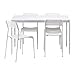IKEA MELLTORP / ADDE - Tavolo e 4 sedie, 125 cm, colore: Bianco