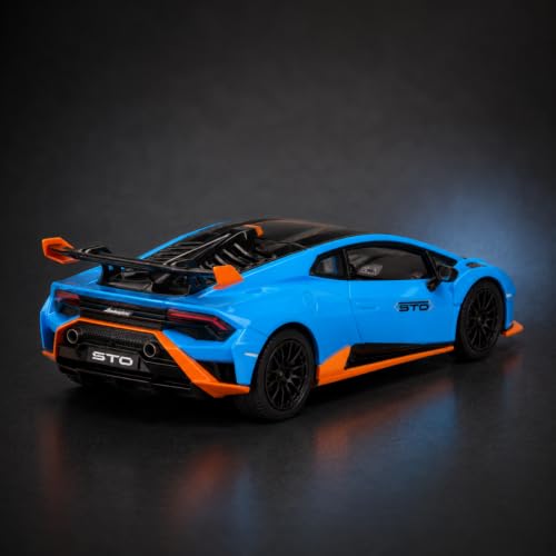 Image of Wizplex CCA Lamborghini Huracan STO 1:64 Officially Licensed Premium Die Cast Metal Car in Acrylic Display Case - Openable Doors, Collectible Supercar Showpiece for Collectors & Kids 3+