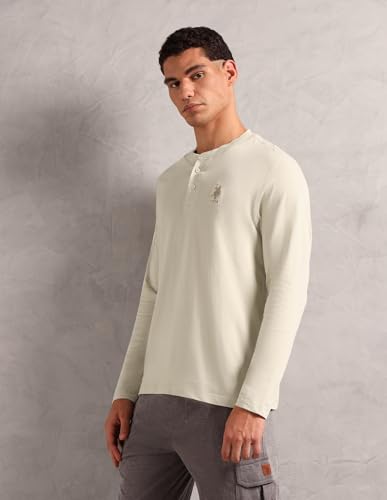 Image of U.S. POLO ASSN. Men Comfort Fit Heathered Cotton I655 Regular Fit T-Shirt - Pack of 1