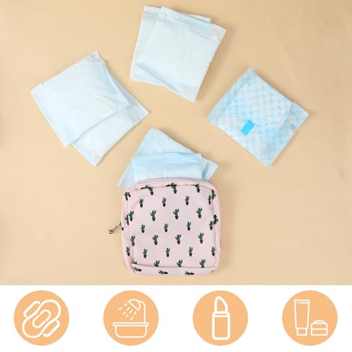 Image of 2 Pack Period Bag for Teen Girls, Period Pouch Women Sanitary Napkin Storage Bag, Pad Bag for Period, Portable Pad Pouch Sanitary Pads Organizer for Panty Liners, Tampons