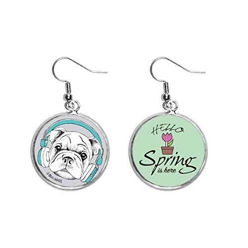 Pendientes de perro con auriculares joyas colgantes mujer moda primavera