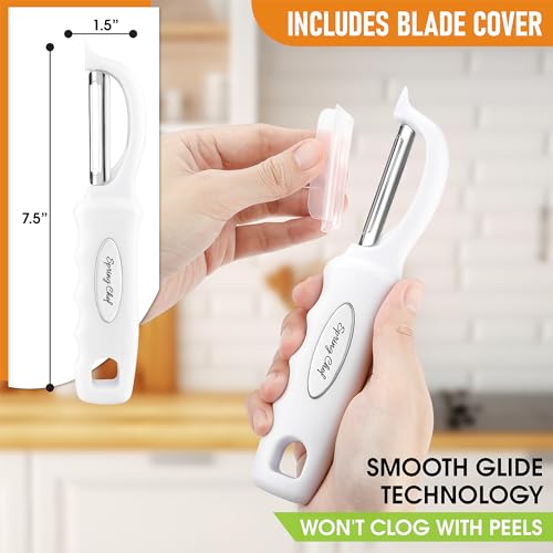 Image of Spring Chef Swivel Potato Peeler for Kitchen with Ergonomic Handle, White