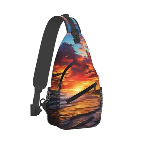 Bolso tipo Sling unisex negro para viaje y senderismo miniatura 7