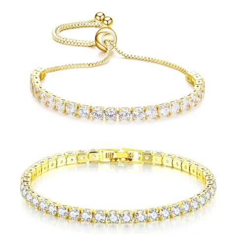 Misura del braccialetto: 19cm, estensione della catena 13+6cm. Bracciale tennis da donna, bracciali in oro donna, bracciale bambina, bracciale da tennis, bracciale catena donna, bracciale brillantini, bracciale con punto luce.
