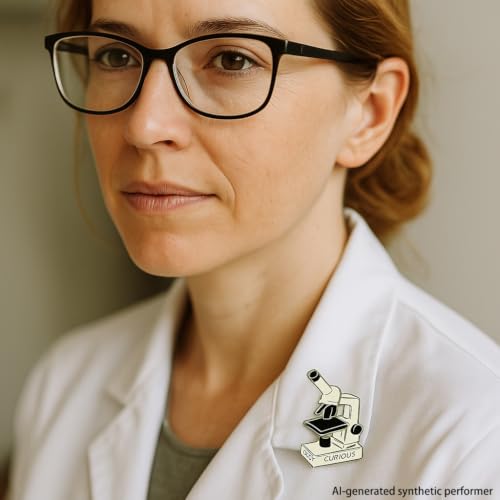 Image of Science and Medical Microscope Brooch,Colorful Enamel Lab Pin Jewelry for Scientists Laboratory Enthusiasts Badge Gifts