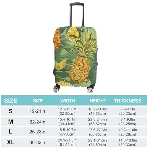 Pineapple And Banana Elastic Luggage Cover Suitcase Protector for 19-32 Inch Suitcases | Universal Stretchable Travel Bag Cover | Anti-Scratch, Washable with Zipper Closure M2