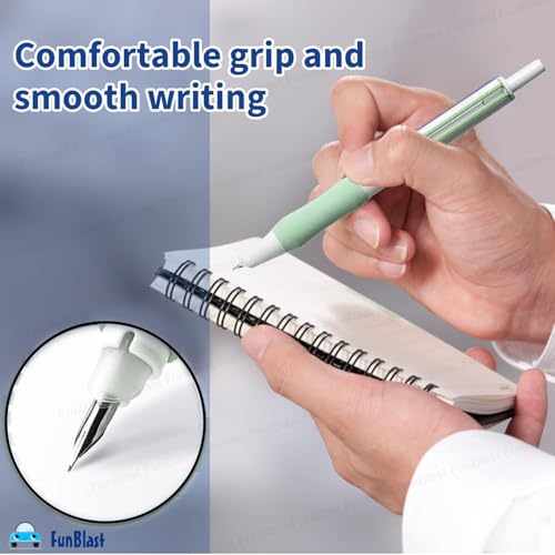 Image of FunBlast Fountain Pen for Students, Iridium Tip Nib Refillable Click 2 Pcs Fountain Pen with 6 Refills, Kawaii Stationary Gift for Kids, Pen for Office, School Stationery Items for Kids (Nebula)