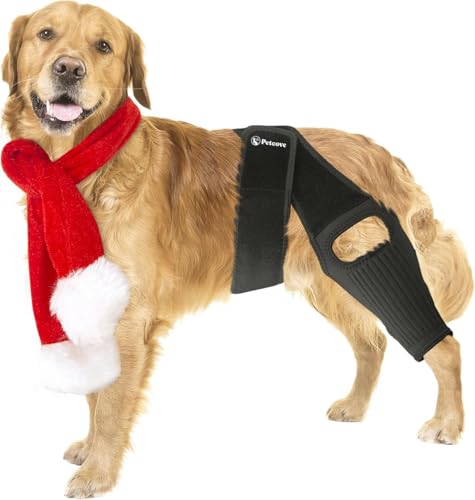 PetCove Dog Knee Brace for Torn Acl Hind Leg — Neoprene Compression, Spring Stabilizers, Belly Band Support Strap, Adjustable Velcro Fit, ACL/CCL, Arthritis, Front/Back Leg, Post-Surgery Recovery