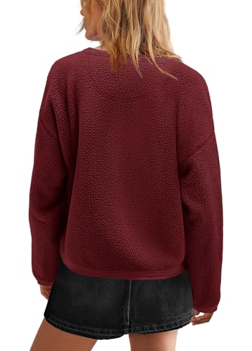 Nirovien Womens Oversized Sherpa Jacket Button Down Fleece Coat Casual Loose Fuzzy Outwear with Pockets3