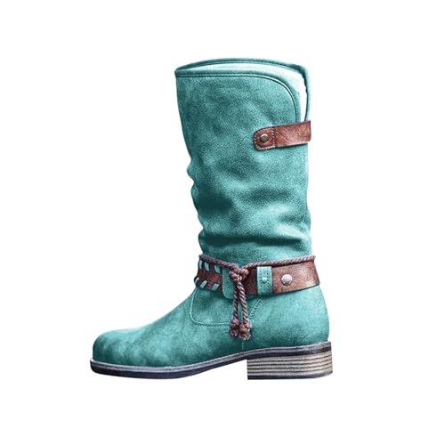 YAOJIWANG Botas Mujer Invierno Cuña Altas Antideslizante Cálido Zapatos Botines Forradas Planas Boots Cordones Comodas Calzado Casuales de Tacón Zapatillas para Mujer Marrón 36-43 EU