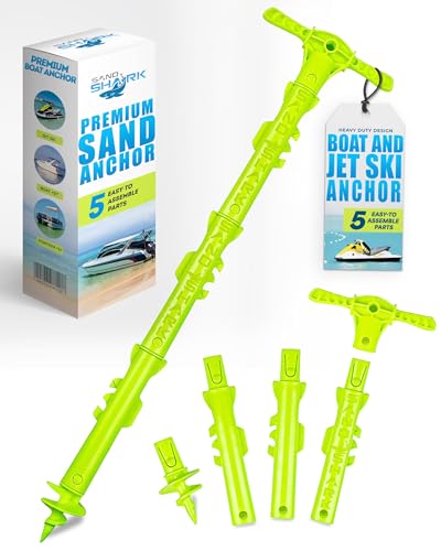 SandShark New Sport Boat Anchor and Jet Ski Anchor. 4ft Shallow Water Anchor Pole for Boat and PWC. Sand Anchor Kit for Boat and Kayak Anchor System. Easy Storage, High-Strength ABS Plastic.