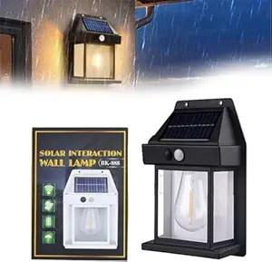 TCCO Solar Wall Lights Outdoor, Wireless Dusk to Dawn Porch Lights Fixture, Solar Wall Lantern with 3 Modes & Motion Sensor, Waterproof Exterior Lighting with Clear Panel for Entryway Front Door(1)