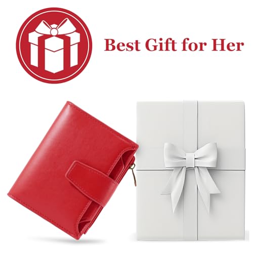 Image of Airkit Small Wallet Women RFID Blocking PU Leather Bifold Compact Card Holder Wallet for Women with Zipper Coin Pocket 4 ID Window