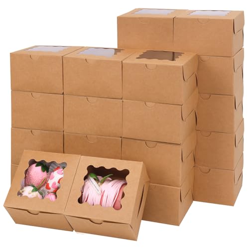 Moretoes 24pcs Small Cookie Boxes with Window...