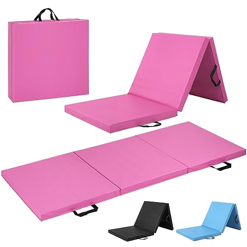 WF Athletic Supply Tri Fold Folding Exercise Mat with Carrying Handles, 2