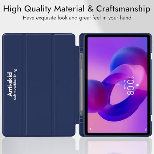 Image of Robustrion Case Cover for Lenovo Idea Tab Cover 11 inch with [Pencil Holder], Trifold Flip Cover Case for Lenovo Idea Tab Cover 11 inch [Auto Sleep Wake Support] - Navy