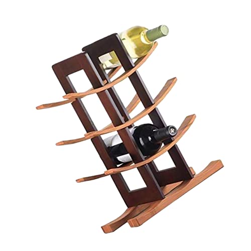 Mikinona Wine Rack Stand Wooden Wine Bottle Adornment Rustic for Home Bar Restaurant