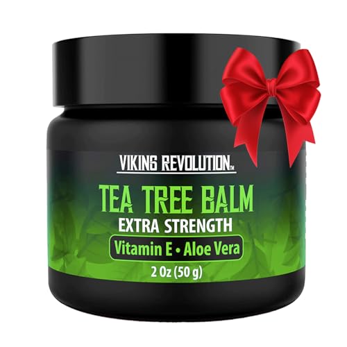 Viking Revolution Tea Tree Oil Cream - Super Balm Athletes Foot Cream - for Eczema, Jock Itch, Ringworm, Nail Treatment - Soothing Skin Moisturizer for Itchy, Scaly, Cracked Skin, 2 Ounce (Pack of 1)