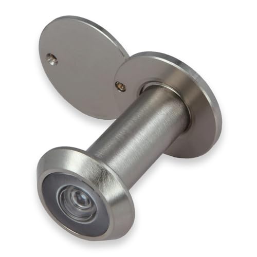 Amig - Türspion | Super-Winkellinse | für Eingangstüren innen und draußen | Silber Farbe | Stahl | Maße: Durchmesser 14 mm | Türstärke 35-60 mm