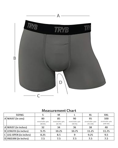 Image of TRYB Sports Underwear for Men | Stretchable Active Square Cut Trunks for Running & Gym Workout | Quick Dry, Breathable, Moisture Wicking & Anti Chafing | Sports Innerwear Boxers