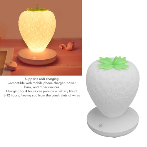 Lámpara de noche de fresa recargable USB LED miniatura 5