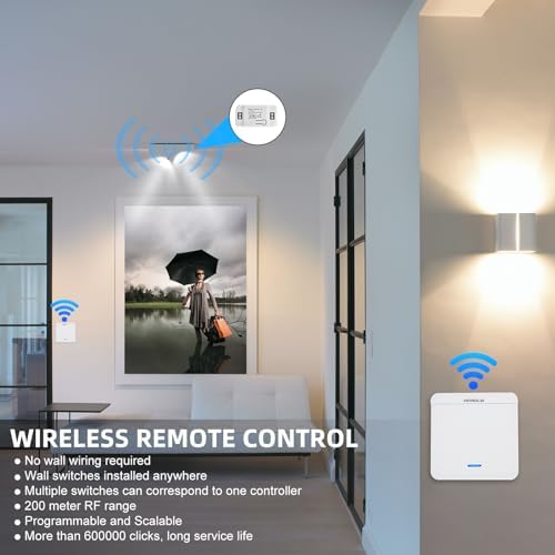 Wireless Light Switch 100-250V Remote Control Kit - Image 4