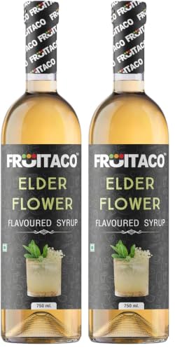 Image of Fruitaco Elderflower Syrup: Perfect Mixer for Enhancing Mocktails & Cocktails, Drinks, and Mojitos at Parties, Conveniently Packaged in a 750ml Bottle for All Your Mixing Needs | Non-Alcoholic