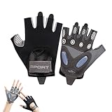 Fahrradhandschuhe Kinder,Reithandschuhe Kinder,Fahrrad Handschuhe,Fitness Handschuhe mit 3D Silikonpad,Gym Handschuhes Damen,Rutschfeste Kletterhandschuhe,Motorradhandschuhe,Segelhandschuhe(Schwarz,M)
