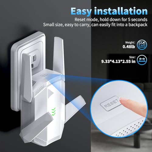 2025 WiFi Extender Signal Booster, Long Range Wireless Repeater Amplifier with Ethernet Port, for Home, Outdoor, Covers Up to 20000 Sq, Dual Band, Works with All Router, Quick Setup - Image 7