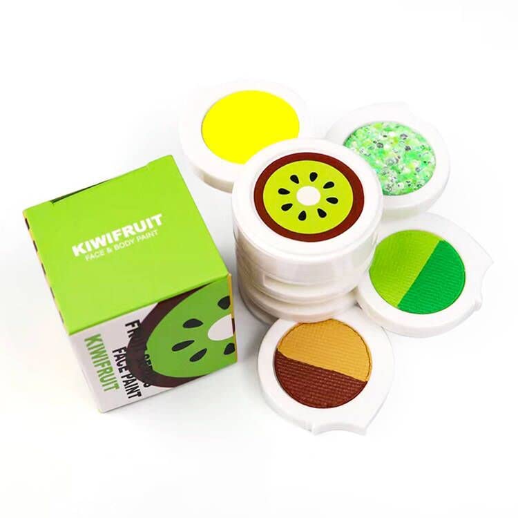 Paleta de delineadores de ojos activados por agua con purpurina de neón gruesa prensada, pintura facial y corporal que brilla en la luz negra