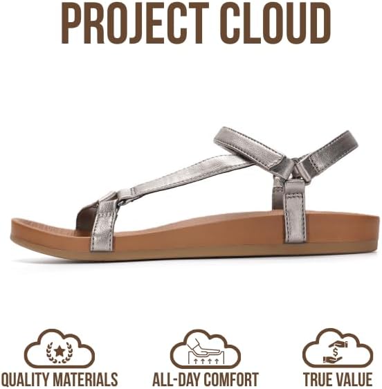 Project Cloud Sandals for Women 2026 - Strappy Adjustable Womens Sandals with Plush Insole - Lightweight & Non Slip Women Footwear - Everyday Wear Womens Slides (Brandy) - Image 3