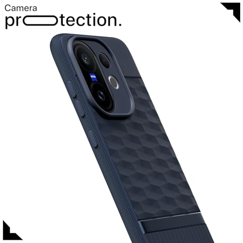 Image of Pikkme Back Cover for Vivo V60 5G / Vivo T4 Pro 5G Camera Protection 3D Hexa Cube Design Silicone Protective Bumper Case (Blue)