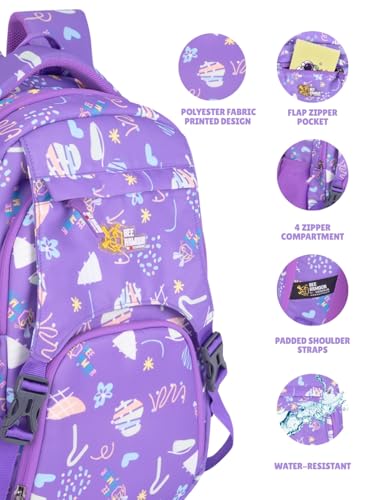 Image of Zara Sky Blue Doodle Dream School Backpack Pastel Fun Edition