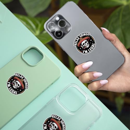 Image of 3Pcs Relax Gringo Im Legal Sticker, Relax Gringo I'm Legal Sticker for Car, Relax Gringo Calcomanias De Mexico Funny Immigrant Calcomanias Mexico Mexican Cactus Stickers for Truck Car Helmet (G5)